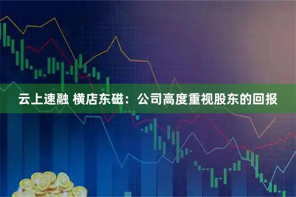 云上速融 横店东磁：公司高度重视股东的回报