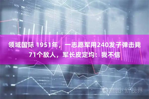领域国际 1951年，一志愿军用240发子弹击毙71个敌人，军长皮定均：我不信